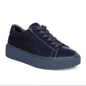 Vince Dark Blue Velvet Sneakers